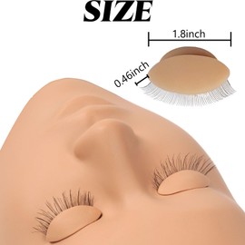 RONYOUNG 12 Pairs Replacement Eyelids for Mannequin Head Removable Realistic Eyelids with Eyelashes Mannequin Head for Eyelash Training Practice Makeup Eyelash Extensions(Tan Color)