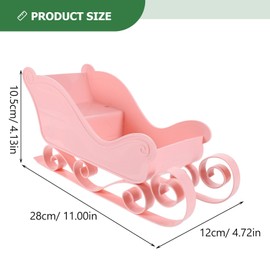 Cabilock Christmas Sledge Model Santa Sledge Outdoor Christmas Party Christmas Tree Pendant Outdoor Decor Table Sledge Miniature Sledge Plastic Pink