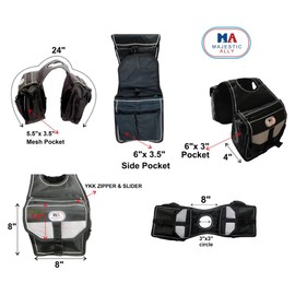 Majestic Ally Horn Bag, Nylon Insulated Padded Reflective Pockets,Two Water Bottle, Camera/Cell Phone Pocket, Horn Bag (Purple)