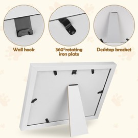 CTDMJ Paw Print Set Dog Cat Animal Handprint Set Wooden Picture Frame 3D Picture Frame for Hanging and Table Decoration, Pet Memorial Photo Frame, 3D Plaster Cast Set, Home Decoration, Gifts