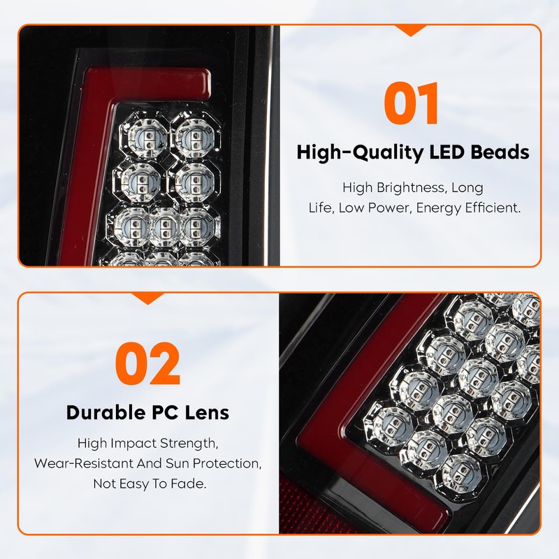 LED Tail Lights + 3rd Third Brake Cargo Lamp for