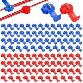 KFDDRN Cable Branch Connector, 100 pieces Branch Connector, Car Current Thief, Cable Thief Cable Branch Quick Connector, Quick Branch Clamp Connector Cable Connector(Red/blue)