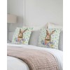 Easter Pillow Covers 18x18 Inch Set of 2 Floral Bunny