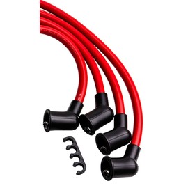VMS RACING 90-00 Red 10.2mm Performance High Heat Spark Plug Ignition Wires Set Compatible with Mazda Miata Mx-5 1.6L and 1.8L Engines 1990-2000