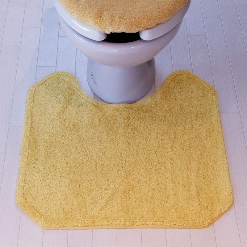 Feng Shui Toilet Mat, Yellow, Natural Material, Washable, 100% Cotton,