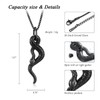 XSMZB Cremation Jewelry Snake Urn Necklace for Ashes Stainless Steel
