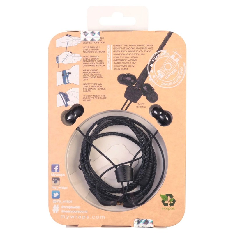 Wraps WRAPSLBLK-V15M Midbass In-Ear-Kopfhörer Leder braun