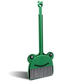 Children's Small Broom Dustpan Set, Mini Cleaning Set-Green Frog