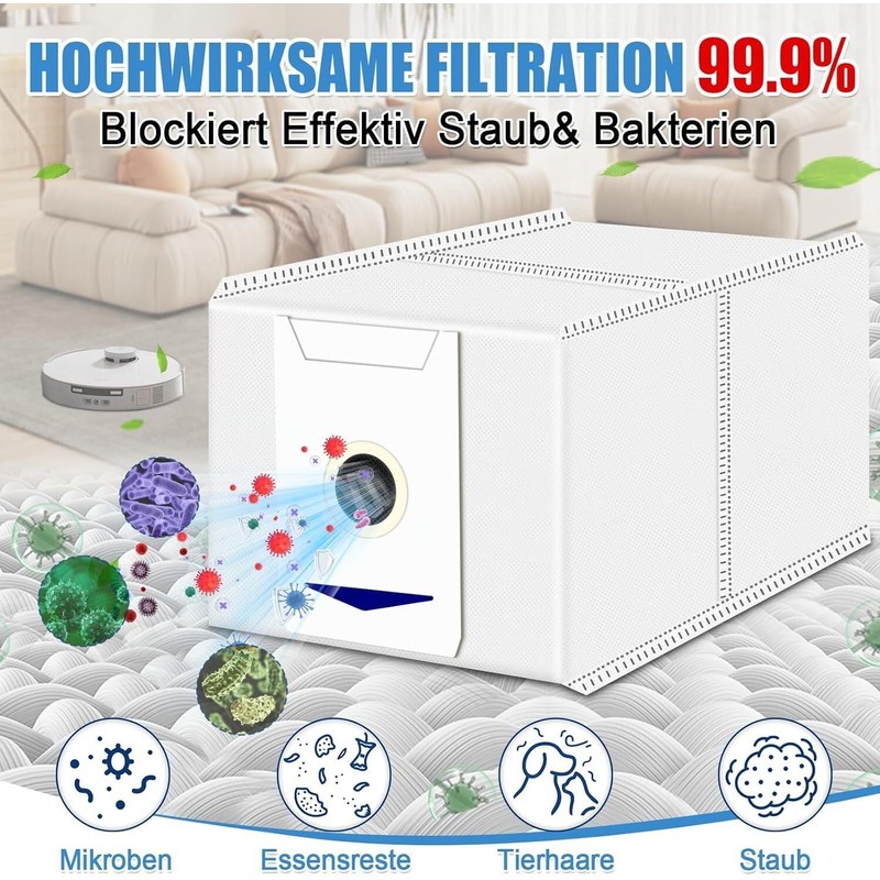 10 Pack Replacement Vacuum Carbon Dust Bags Compatible with ECOVACS