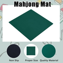 Buryeah 40 x 40 Inch Square Mahjong Mat for Table Domino Rubber Anti Slip Playmat Large Mahjong Table Mat Board Game Mah-Jong Pad Cover for Playing Paigow Poker Game Indoor Outdoor(Green)