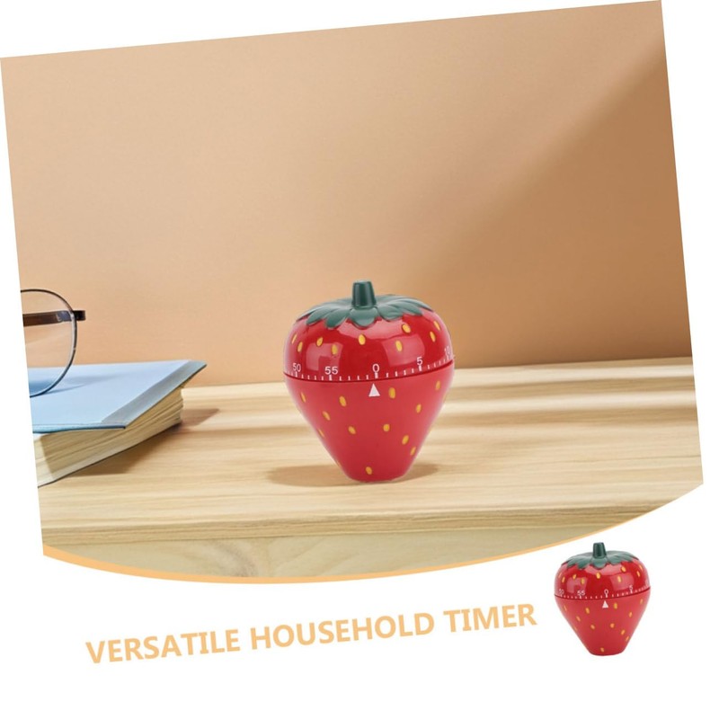 BIUDECO Strawberry Shape Mechanical Timer Countdown Timer Stainless Steel Home
