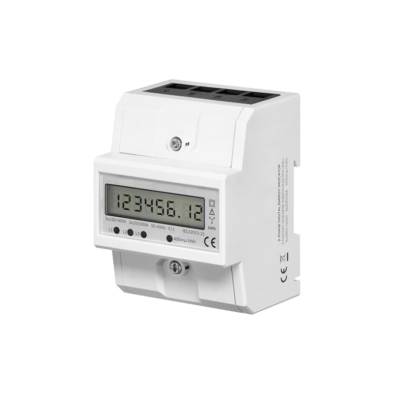 3-Phase Energy Meter with LCD - Digital Electricity Meter 3