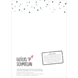 Glücksschmiedin - Motivational Bracelet Breathing Breath in Pink with Silver-Coloured OM Pendant and Saying Card, Handmade Locally, Metal