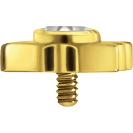 PIERCINGLINE Titanium Screw Attachment with Male Thread 0.9 mm Star with Crystal Piercing Attachment Replacement Choice of Colours, Titanium