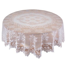 White Rose Lace Tablecloth - 72" Round