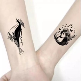 HyunA 쇄골 레터링 여성타투스티커 현아 타투 스티커 30장 마스크 판박이 타투스티커 [Q 타입] Collarbone Lettering Women's Tattoo Stickers HyunA Tattoo Stickers 30 Sheets Mask Transfer Tattoo Stickers [Type Q]