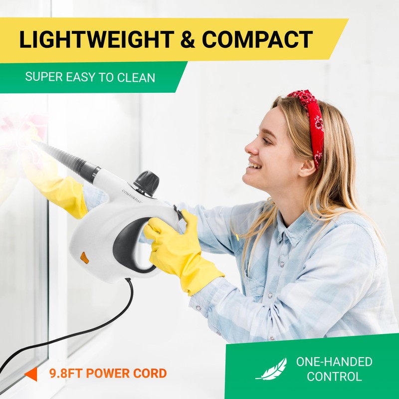 Comforday Multi-Purpose Steam Cleaner with 9-Piece Accessories, Pressurized Handheld Steam