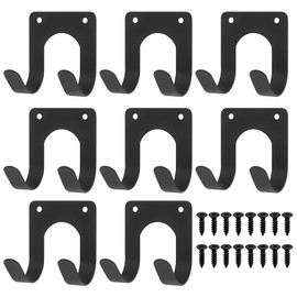 QJKEJI 8 Stück Wandhaken Garagenhaken, Leiterhaken Wandhalterung, Schwerlasthaken Wand, Gerätehaken Doppelhaken für Gerätehalter Gartengerätehalter Fahrradhalterung Werkzeughalter Werkzeuge Organizer
