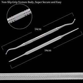 2PCS Ingrown Toenail File and Lifter with Storage Case,YINYIN100% Stainless Steel ingrown toenail Tool,Double Sided Professional Grade Nail Cleaner Tool