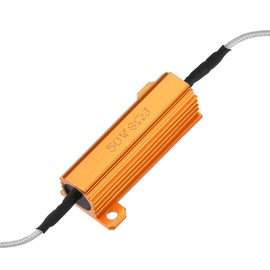 uxcell Aluminum Case Resistor 50W 8 Ohm Extension Wires Wirewound for LED Replacement Converter 50W8RJ