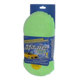 Majic 9x4.5 Microfiber Car Wash Cleaning Drying & Polishing Sponge with Scrubber