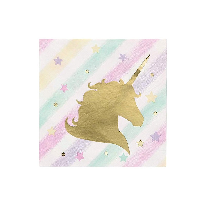 Creative Converting Unicorn Sparkle Birthday Party Supplies, 5x5, Multicolor