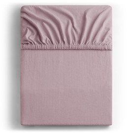 DecoKing Fitted Sheet Single 100% Combed Cotton Soft Jersey Bed Sheet 80x200-90x200 cm Heather Amber