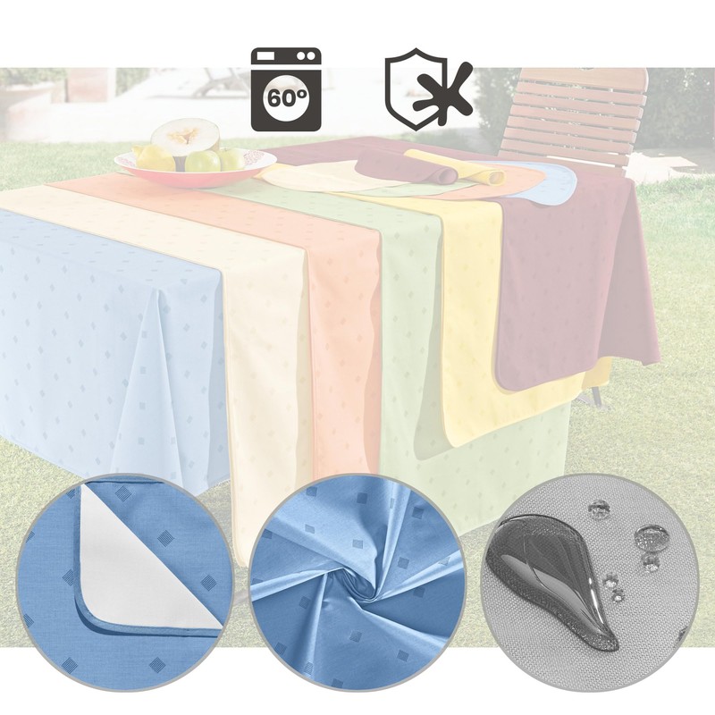 Erwin Müller Washable Tablecloth, Table Linen Neuss in Diamond Design,