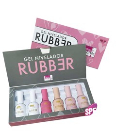 Gama De Gel Rubber Fantasy Nails, 6 Piezas de 12Ml, Gel Autonivelable