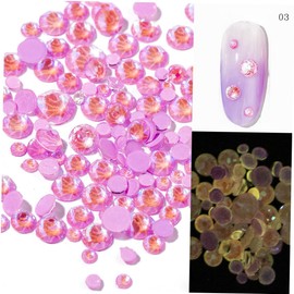 Healvian 2pcs Nail Fluorescent Flat Bottom Resin for Stunning Manicure Designs for Nail Art and Professionals Sparkly Glow The Dark Decorations