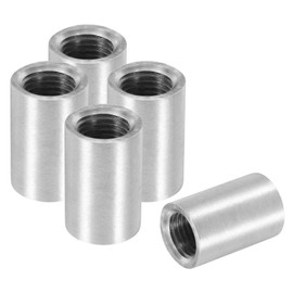 PATIKIL 1/4" NPT Female Weld Coupling, 5 Pack 304 Stainless Steel Threaded Half Coupling Weld On Bung Fittings Connector for Pipe Fuel Tank