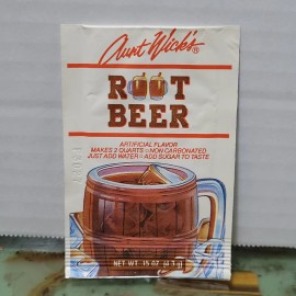Aunt Wick's NOS Vtg 1980s Aunt Wick's Root Beer flavor Drink Mix Packet Set Prop JEL SERT