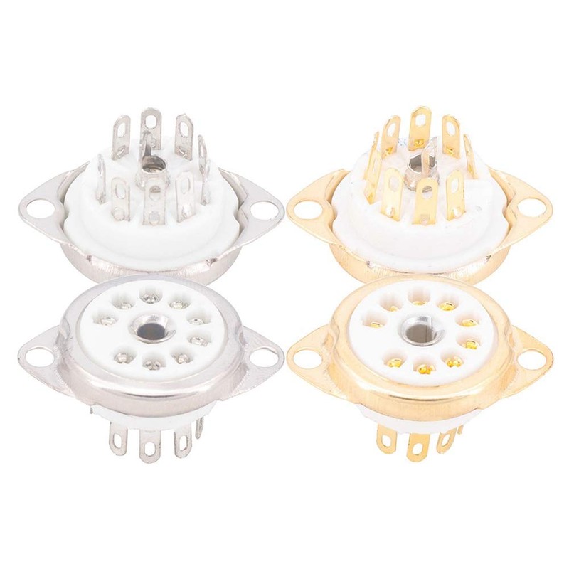 Aqevn 10pcs Ceramic B9A Silver Plated 9 Pin Vacuum Tube