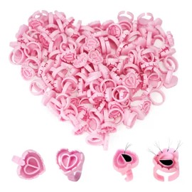 Anillos De Pegamento Para Extensin De Pestaas,100 Anillos Rosa