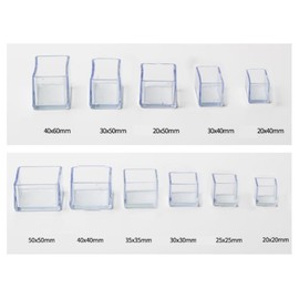 Blausky Pack of 8 Chair Leg Caps, Square PVC Protective Caps for Chair Legs, Thickened Chair Leg Covers, Chair Leg Protectors, Non-Slip, Wear-Resistant, Chair Socks for Protecting Floors, Black, 20 x