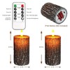 Flameless Candles Lights, Set of 2 6"x3" Pine Bark Flickering