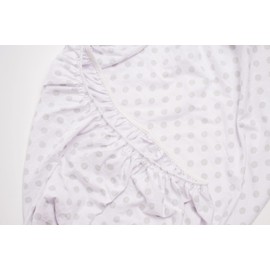 NODNAL CO. Gray Pack n Play Playard Portable Mini Crib Fitted Sheet for Baby Mattress - 100% Cotton Unisex Girl/Boy Pack and Play - Gender Neutral Grey/White Chevron, Polka Dot, Stripes (Polka Dot)