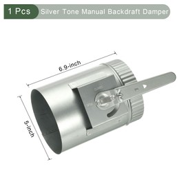 YOKIVE 5-inch HVAC Duct Manual Backdraft Damper, Galvanized Iron Airflow Ducting
