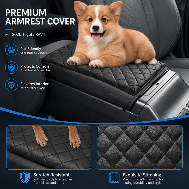 RSLUX Center Console Cover for Toyota RAV4 2026 Accessories Thickened