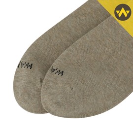 WANDER Men's Dress Socks Cotton Thin Classic Calf Socks Beige Khaki Golden Yellow Crew Socks (Shoe Size:9-12,6 Pairs Multicolor Patterned Yarn)