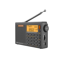 SIHUADON R108 Pocket Radio Portable FM AM SW Airband Radio with Alarm Clock Sleep Timer Grey
