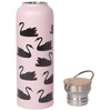 Now Designs Stainless Steel Water Bottle with Bamboo Lid, Swan