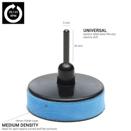 Glass Polish 3 inch (75mm) Backing Pad for Drill - Hook and Loop Foam Backing Pad with Drill Attachment - GP12007