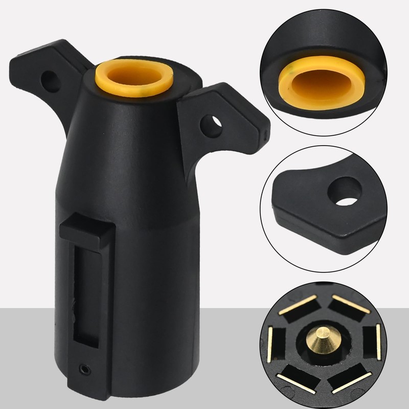 ZUDKSUY 7 Pin Trailer Plug Connector, 12V 7-Way Round RV