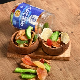 HASANZADE Dried Fruit Mix Organic Vegan Gluten Free Healthy Snacks Dried Fruit Mix with Ginger, Coconut, Pomelo, Mango, Pineapple, Papaya, Golden Cherry, Cherry Banana (14,3 Oz)