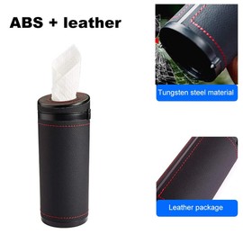 Car Tissue Tube Holder, PU Leather Cylinder Tissue Box, Diameter 2.75 Inches, Round Tissue Container for Car Cup Holder