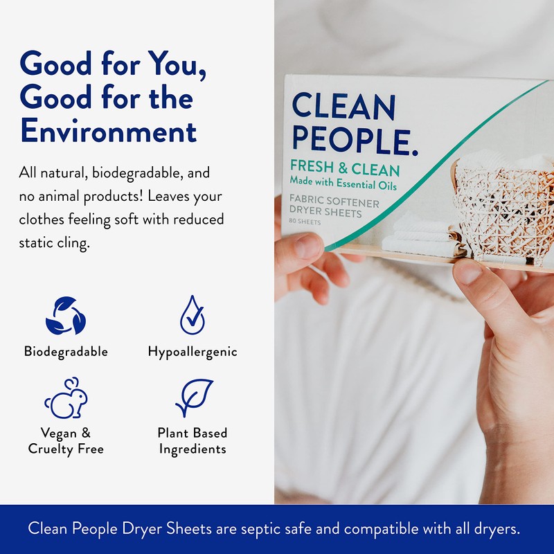 The Clean People Fabric Softener Sheets - Dryer Sheets -