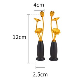 RAYWILL Lotus Flower Lotus Flower Lotus Bon Festival Supplies, Lotus Flower Buddhist Altar, Lotus, Lotus, with Flower Vase, Flower Pair, Left and Right Pair Gold Plated, Artificial Flowers, Never Wither, Buddhist Altar, Buddhist Altar, Buddhist Service, 
