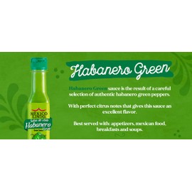 Mexico Lindo Green Habanero Hot Sauce, Real Green Habanero, 5 Fl Oz (Pack of 2)