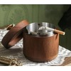 Wooden Ashtray with Lids, Windproof Smellproof Deep Large Capacity Solid